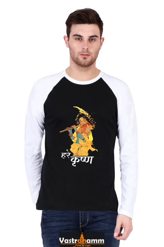 Shree Krishan Gita Wisdom Raglan Full Sleeve T-Shirts for Men Vastrdhamm