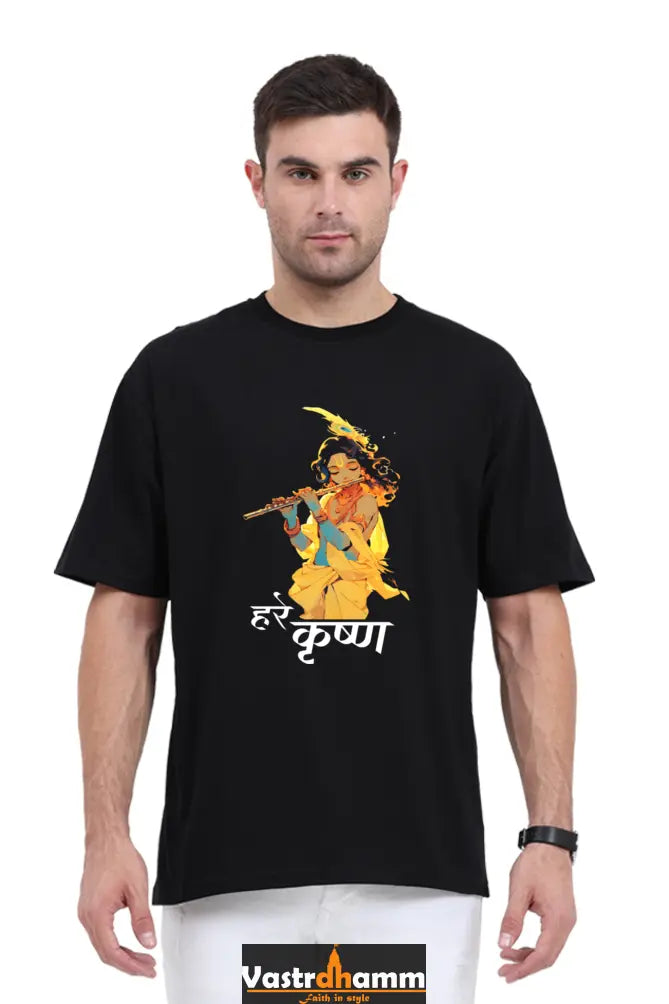 Shree Krishan Govardhan Protector Oversized Classic T-Shirts  for Men Vastrdhamm