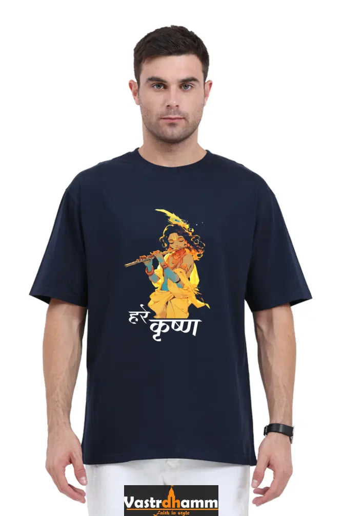 Shree Krishan Govardhan Protector Oversized Classic T-Shirts  for Men Vastrdhamm