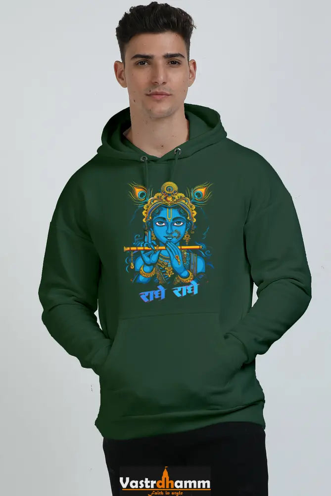 Shree Krishan Govardhan Protector Oversized Hooded Sweatshirt T-Shirts  for Men Vastrdhamm