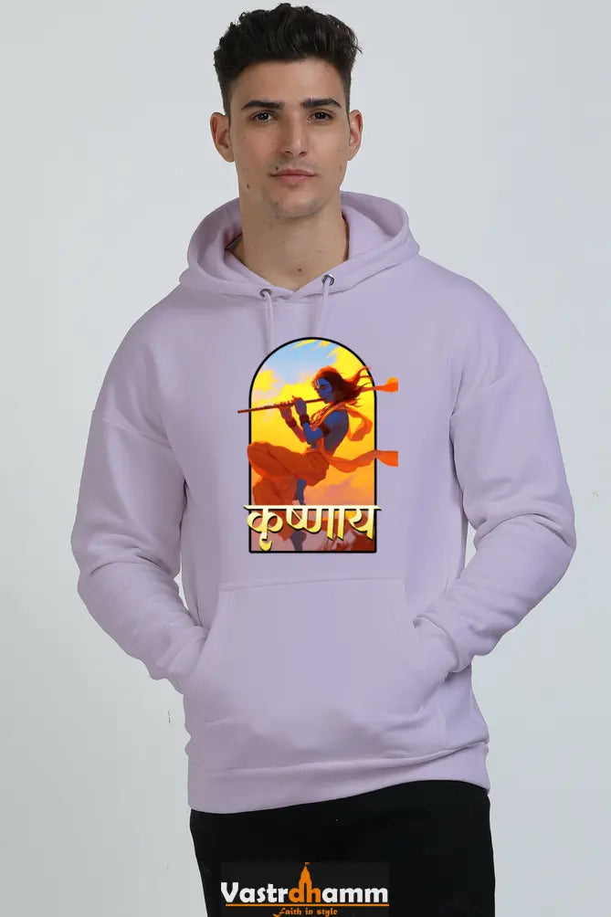 Shree Krishan Kaliya Mardan Oversized Hooded Sweatshirt T-Shirts  for Men Vastrdhamm