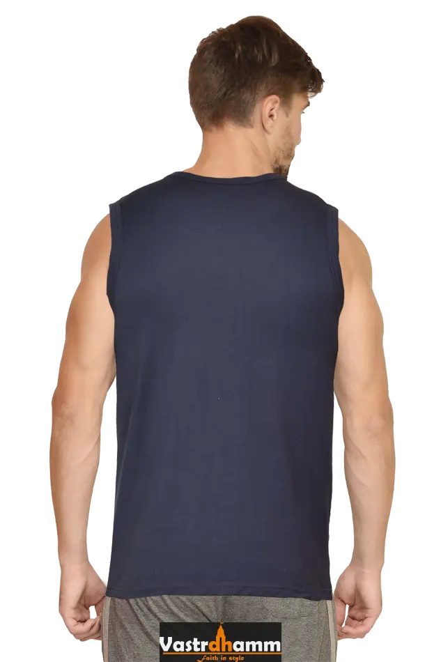 Shree Krishan Kurukshetra Warrior Round Neck Sleeveless T-Shirts  for Men Vastrdhamm