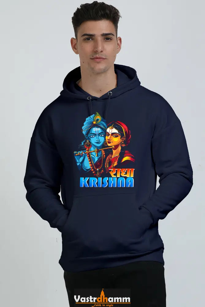 Shree Krishan Makhan Chor Oversized Hooded Sweatshirt T-Shirts  for Men Vastrdhamm