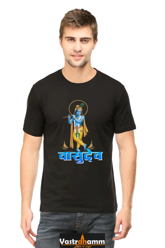 Shree Krishan Makhan Chor Round Neck Half Sleeve Classic T-Shirts for Men Vastrdhamm