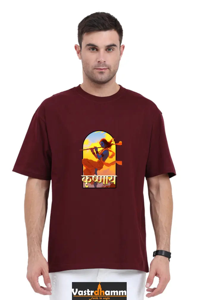 Shree Krishan Murlidhar Oversized Classic T-Shirts  for Men Vastrdhamm