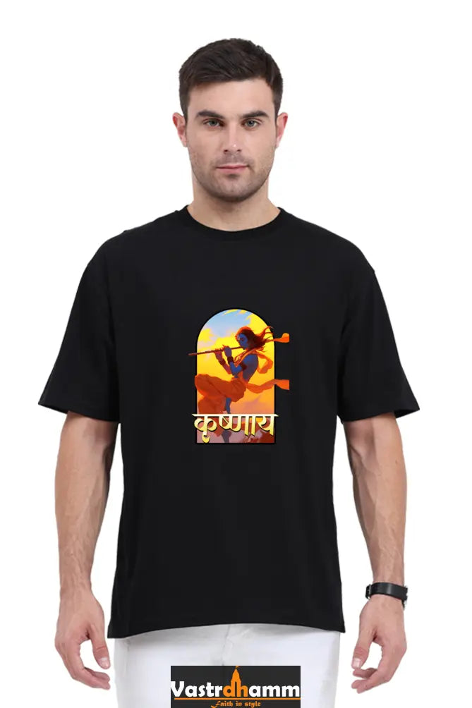 Shree Krishan Murlidhar Oversized Classic T-Shirts  for Men Vastrdhamm