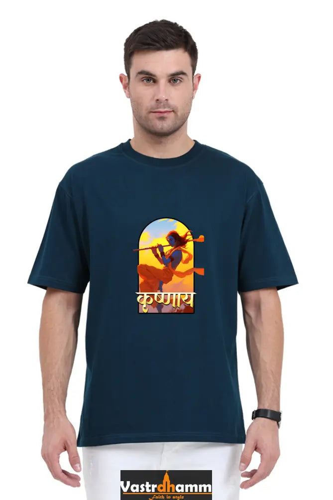 Shree Krishan Murlidhar Oversized Classic T-Shirts  for Men Vastrdhamm