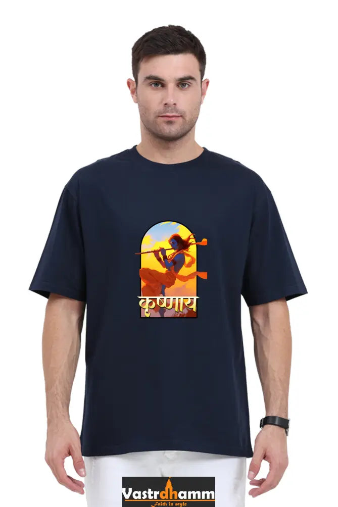 Shree Krishan Murlidhar Oversized Classic T-Shirts  for Men Vastrdhamm