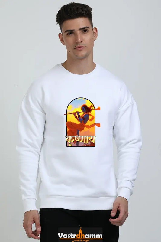 Shree Krishan Murlidhar Oversized Sweatshirt T-Shirts  for Men Vastrdhamm