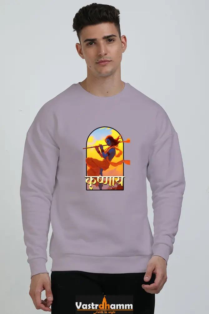 Shree Krishan Murlidhar Oversized Sweatshirt T-Shirts  for Men Vastrdhamm