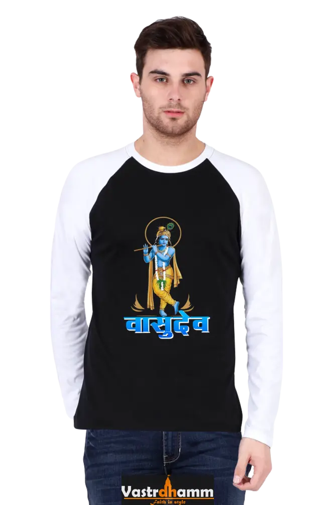 Shree Krishan Murlidhar Raglan Full Sleeve T-Shirts for Men Vastrdhamm