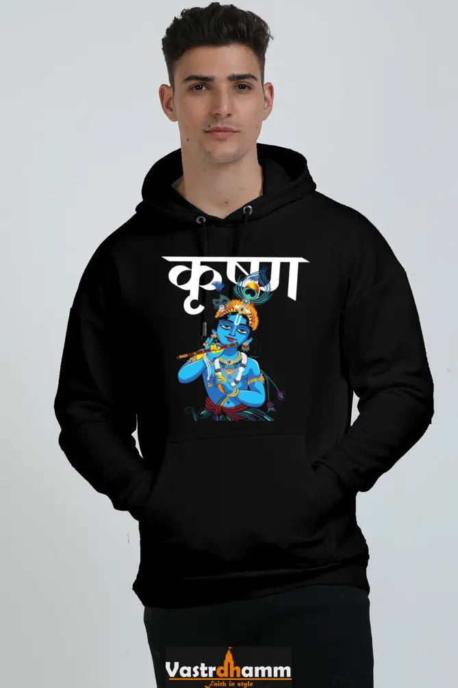 Shree Krishan Peacemaker Oversized Hooded Sweatshirt T-Shirts  for Men Vastrdhamm