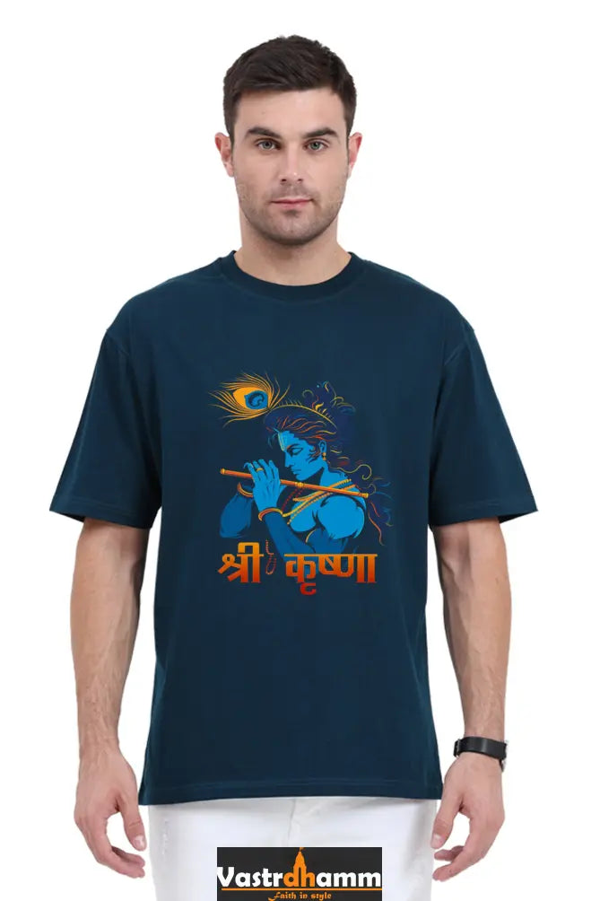 Shree Krishan Radha Krishna Oversized Classic T-Shirts  for Men Vastrdhamm