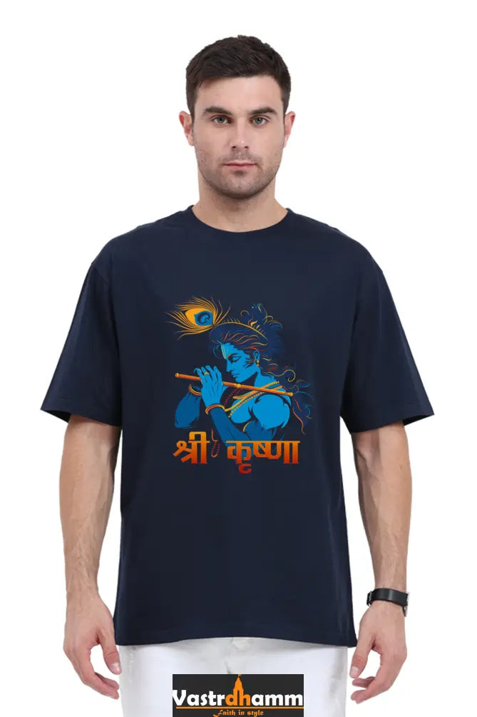 Shree Krishan Radha Krishna Oversized Classic T-Shirts  for Men Vastrdhamm