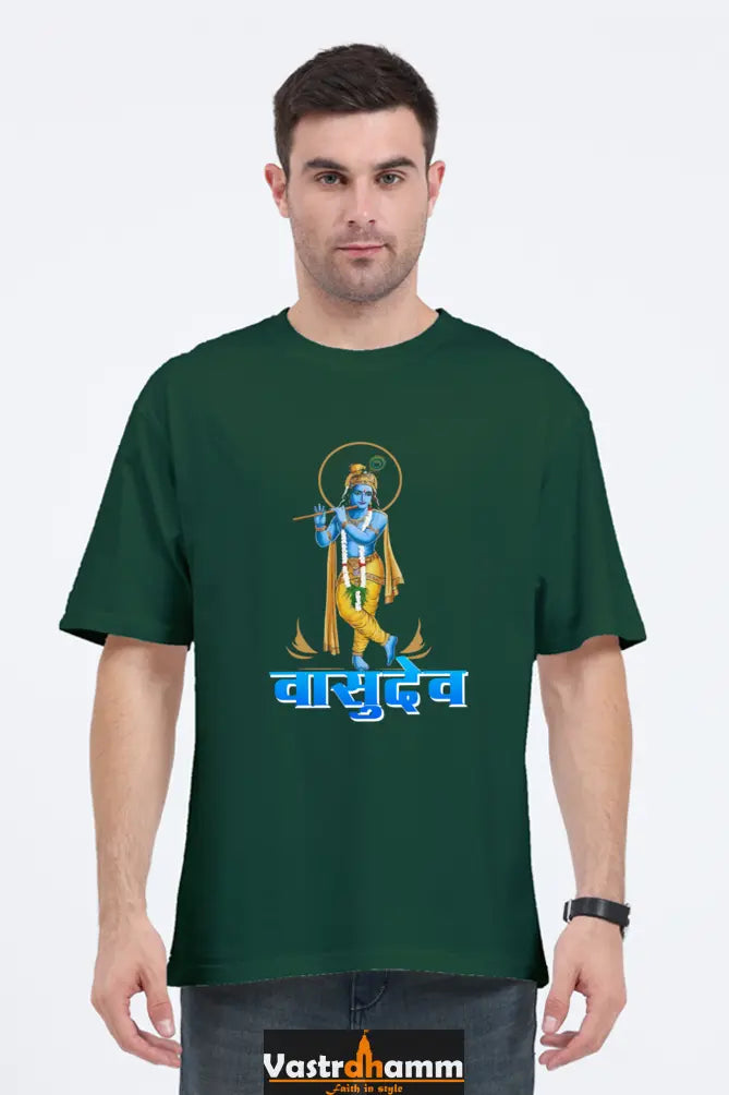 Shree Krishan Vrindavan Oversized Classic T-Shirts  for Men Vastrdhamm