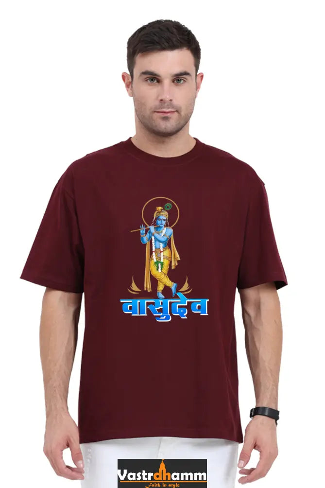 Shree Krishan Vrindavan Oversized Classic T-Shirts  for Men Vastrdhamm