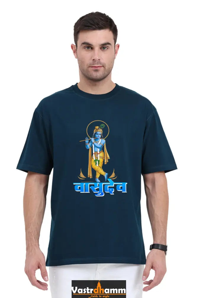 Shree Krishan Vrindavan Oversized Classic T-Shirts  for Men Vastrdhamm