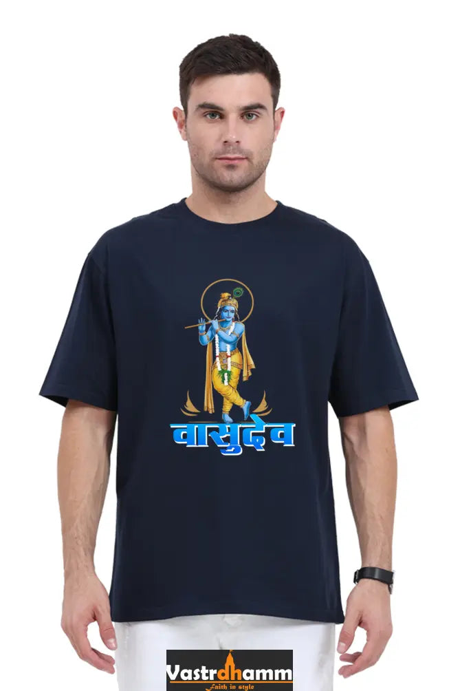 Shree Krishan Vrindavan Oversized Classic T-Shirts  for Men Vastrdhamm