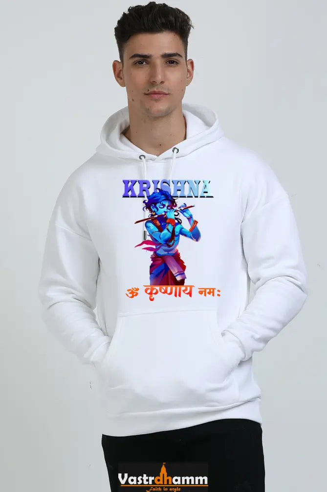 Shree Krishan Vrindavan Oversized Hooded Sweatshirt T-Shirts  for Men Vastrdhamm