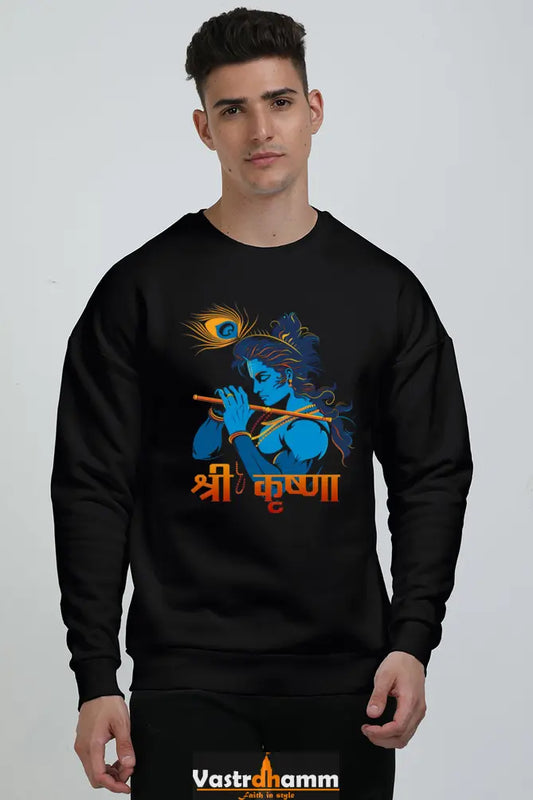 Shree Krishan Vrindavan Oversized Sweatshirt T-Shirts  for Men Vastrdhamm