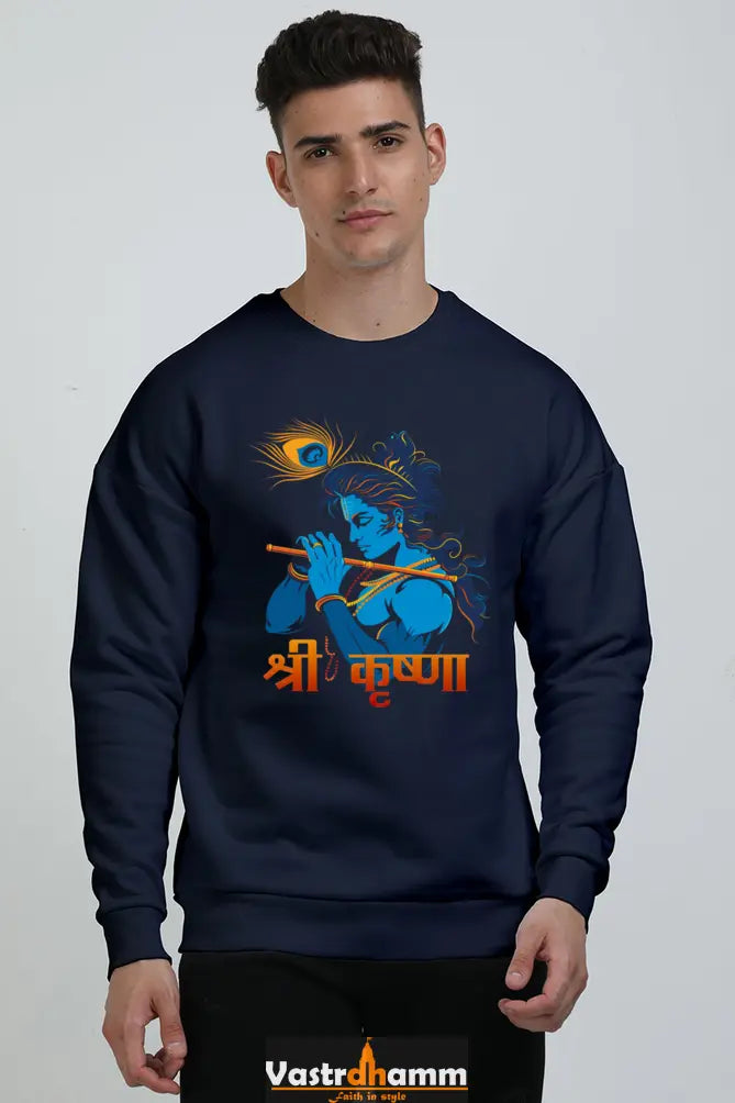 Shree Krishan Vrindavan Oversized Sweatshirt T-Shirts  for Men Vastrdhamm