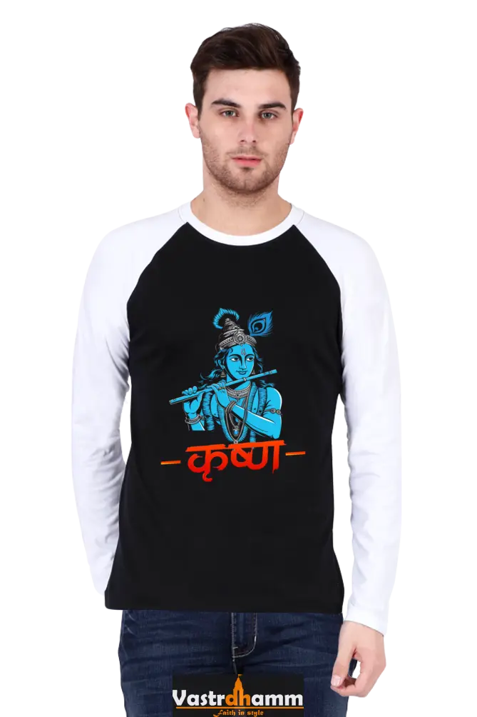 Shree Krishan Vrindavan Raglan Full Sleeve T-Shirts for Men Vastrdhamm