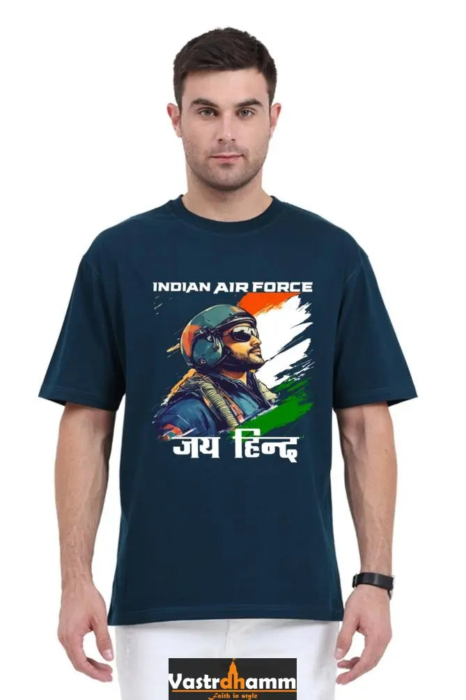 Sky Warriors: Indian Air Force Oversized Classic T-Shirts  for Men Vastrdhamm