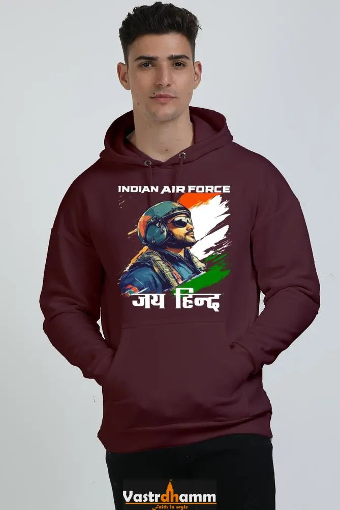 Sky Warriors: Indian Air Force Oversized Hooded Sweatshirt T-Shirts for Men Vastrdhamm