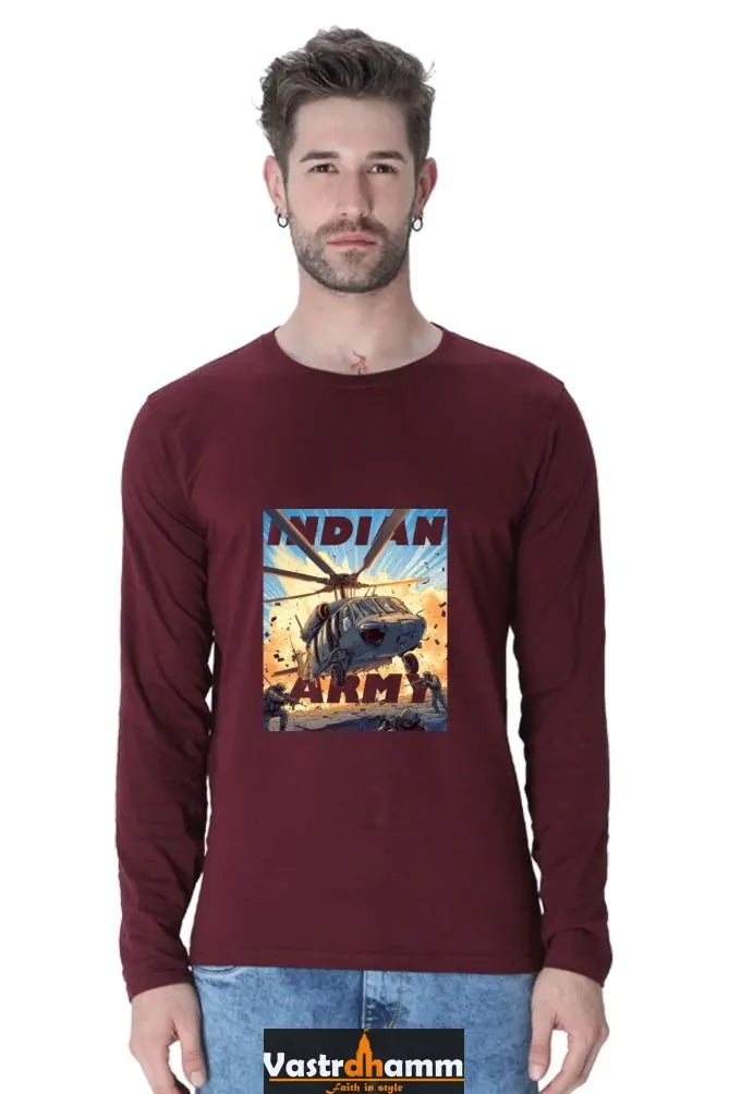 Sky Warriors: Indian Air Force Round Neck Full Sleeve T-Shirts Vastrdhamm