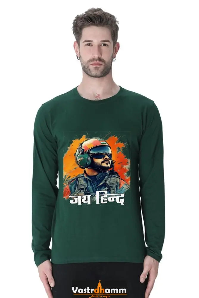 Sky Warriors: Indian Air Force Round Neck Full Sleeve T-Shirts Vastrdhamm