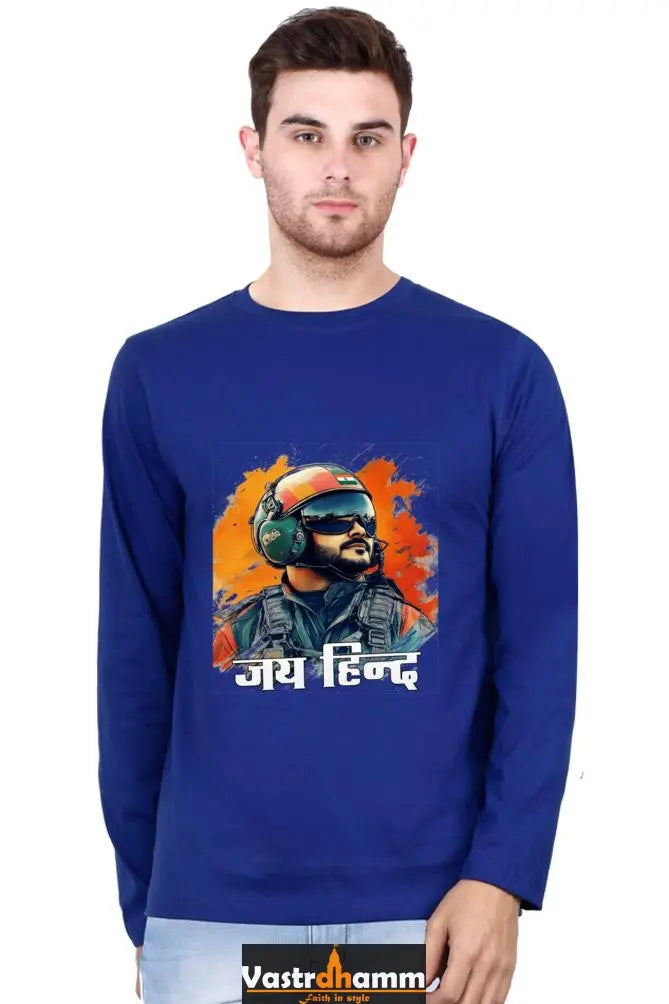 Sky Warriors: Indian Air Force Round Neck Full Sleeve T-Shirts Vastrdhamm