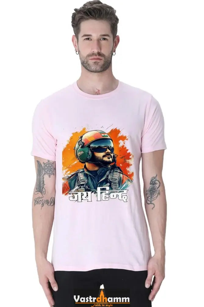 Sky Warriors: Indian Air Force Round Neck Half Sleeve Classic T-Shirts for Men Vastrdhamm