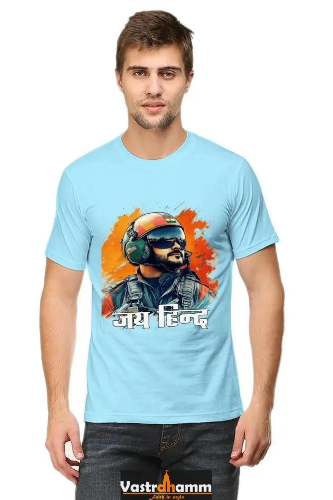 Sky Warriors: Indian Air Force Round Neck Half Sleeve Classic T-Shirts for Men Vastrdhamm