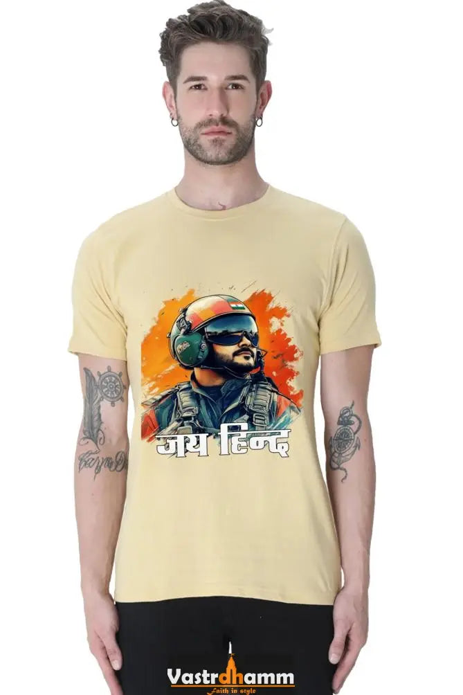 Sky Warriors: Indian Air Force Round Neck Half Sleeve Classic T-Shirts for Men Vastrdhamm