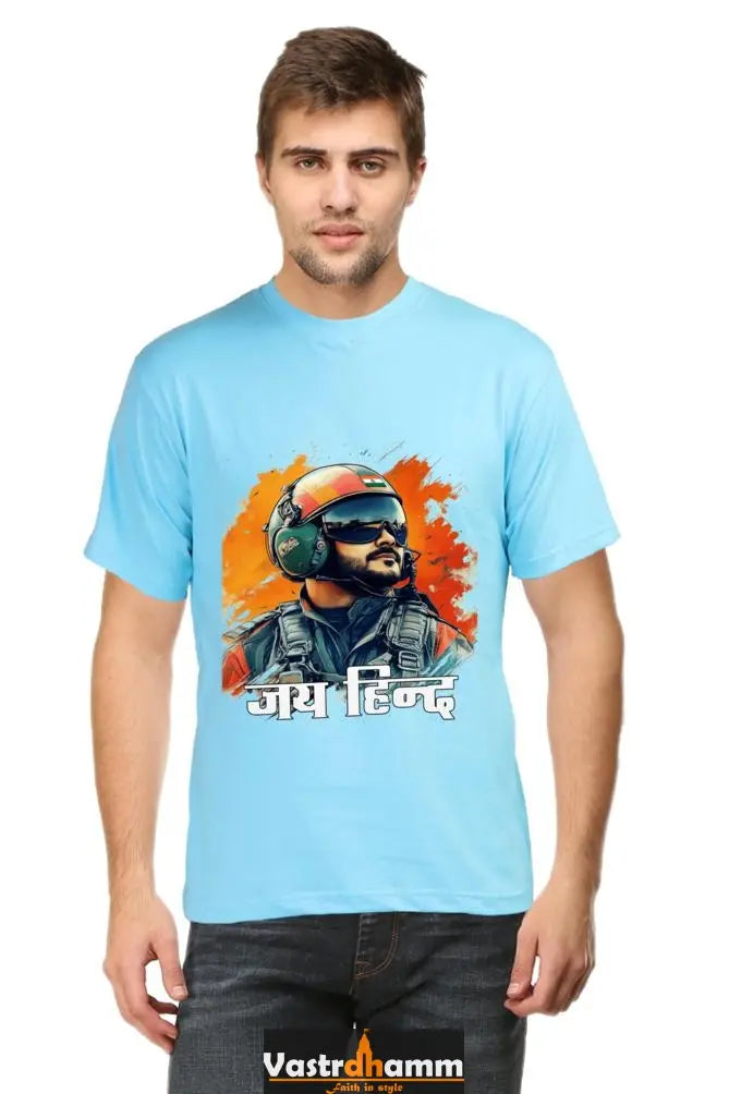 Sky Warriors: Indian Air Force Round Neck Half Sleeve Classic T-Shirts for Men Vastrdhamm