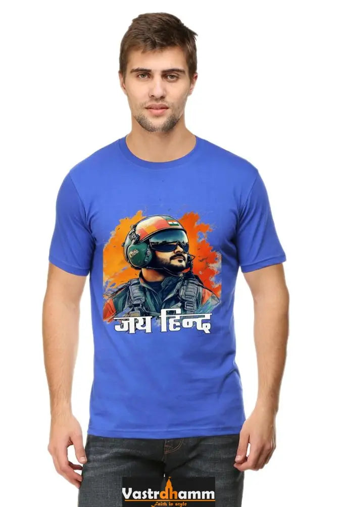 Sky Warriors: Indian Air Force Round Neck Half Sleeve Classic T-Shirts for Men Vastrdhamm