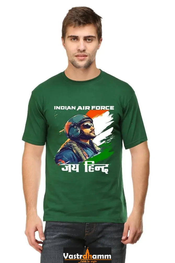 Sky Warriors: Indian Air Force Round Neck Half Sleeve Classic T-Shirts for Men Vastrdhamm