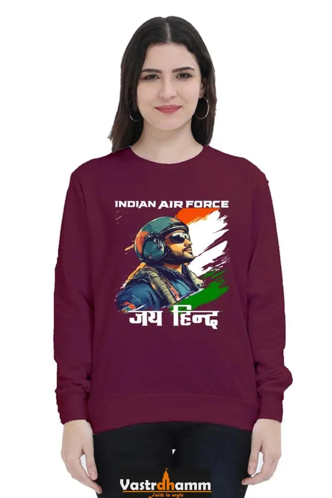 Sky Warriors: Indian Air Force Sweatshirt T-Shirts for Women Vastrdhamm