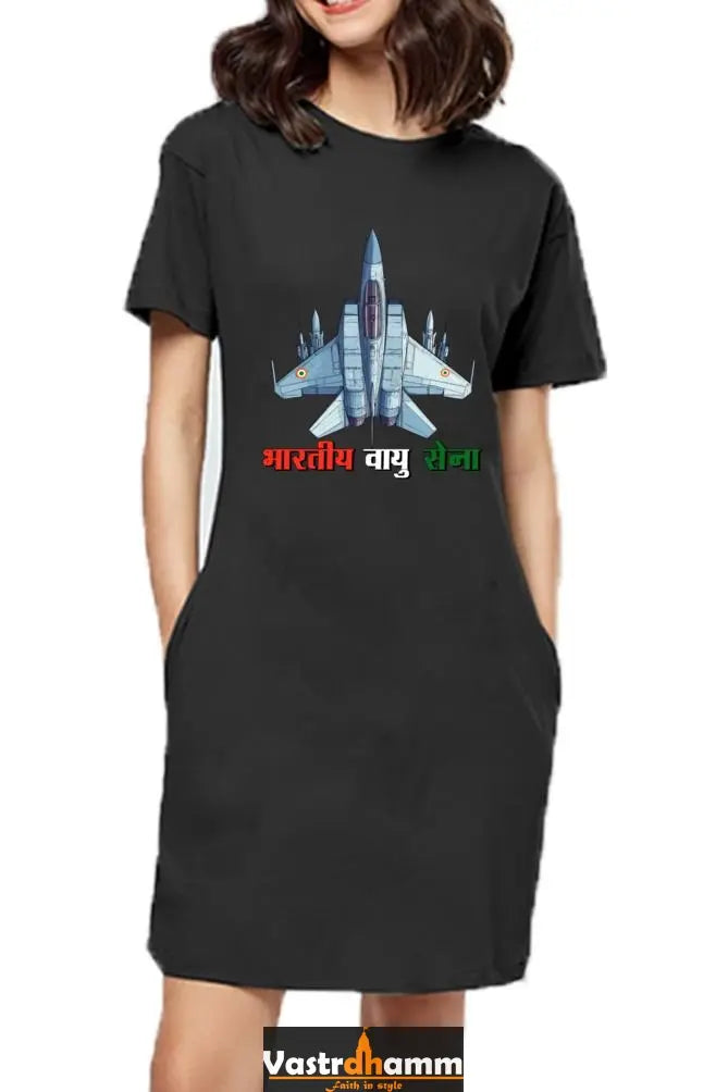 Sky Warriors: Indian Air Force T-Shirts Dress for Women Vastrdhamm