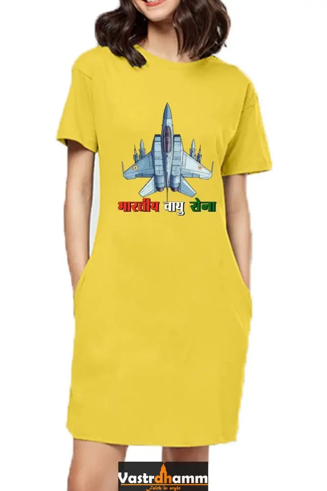 Sky Warriors: Indian Air Force T-Shirts Dress for Women Vastrdhamm