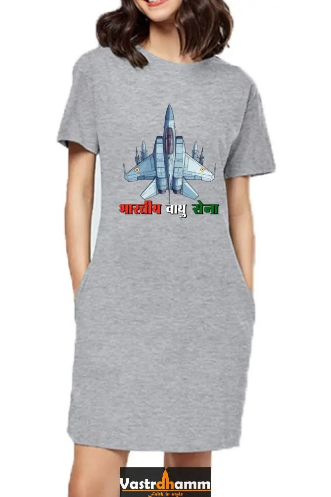 Sky Warriors: Indian Air Force T-Shirts Dress for Women Vastrdhamm