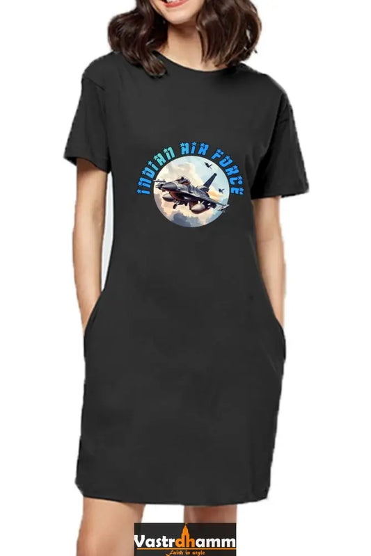 Sky Warriors: Indian Air Force T-Shirts Dress for Women Vastrdhamm