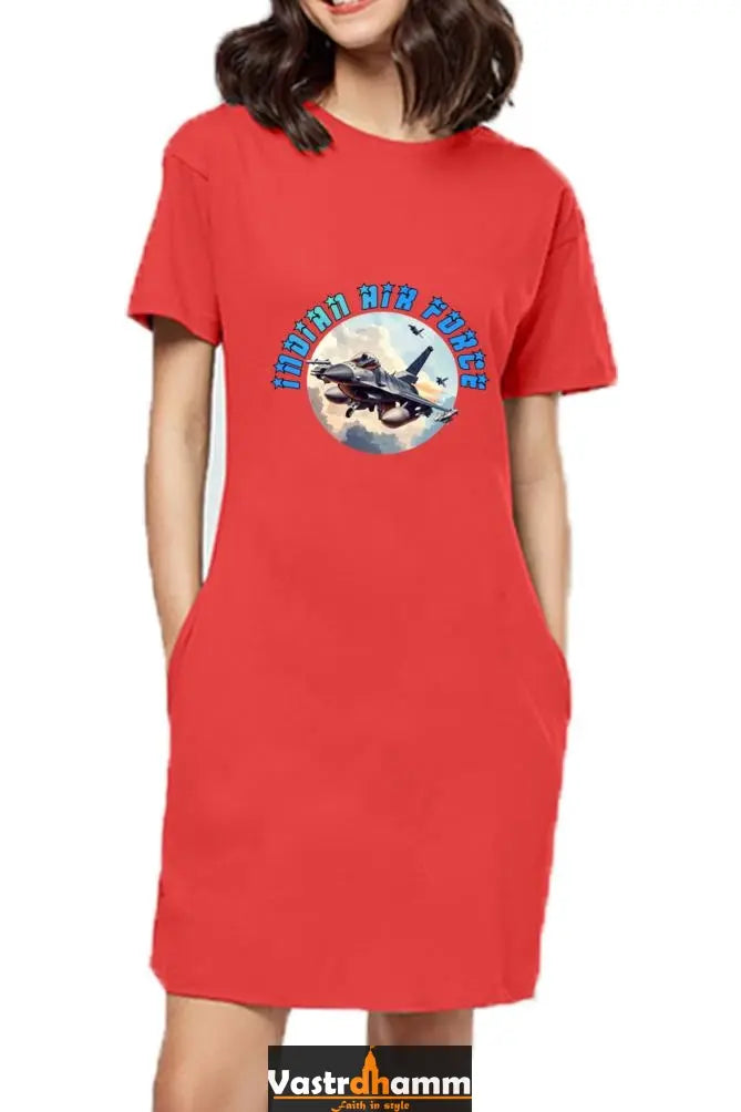 Sky Warriors: Indian Air Force T-Shirts Dress for Women Vastrdhamm