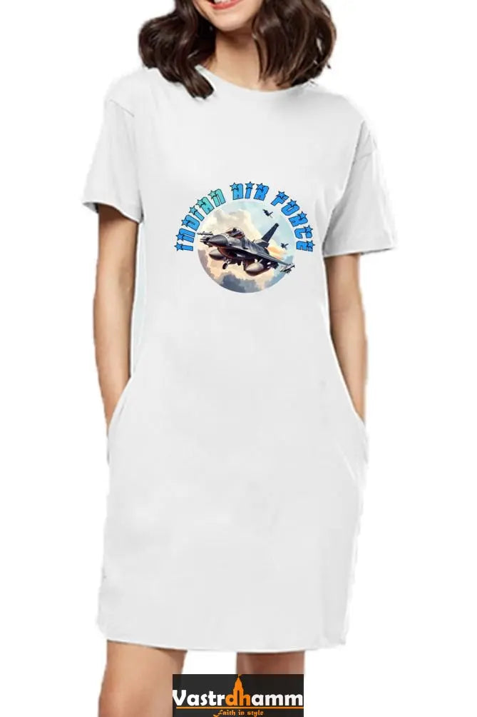 Sky Warriors: Indian Air Force T-Shirts Dress for Women Vastrdhamm