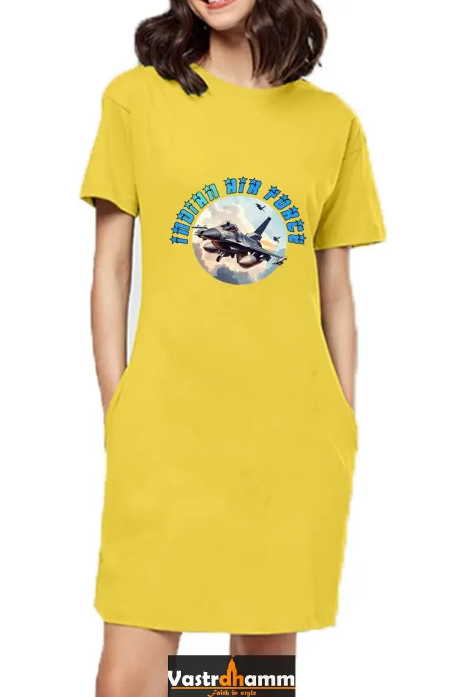 Sky Warriors: Indian Air Force T-Shirts Dress for Women Vastrdhamm