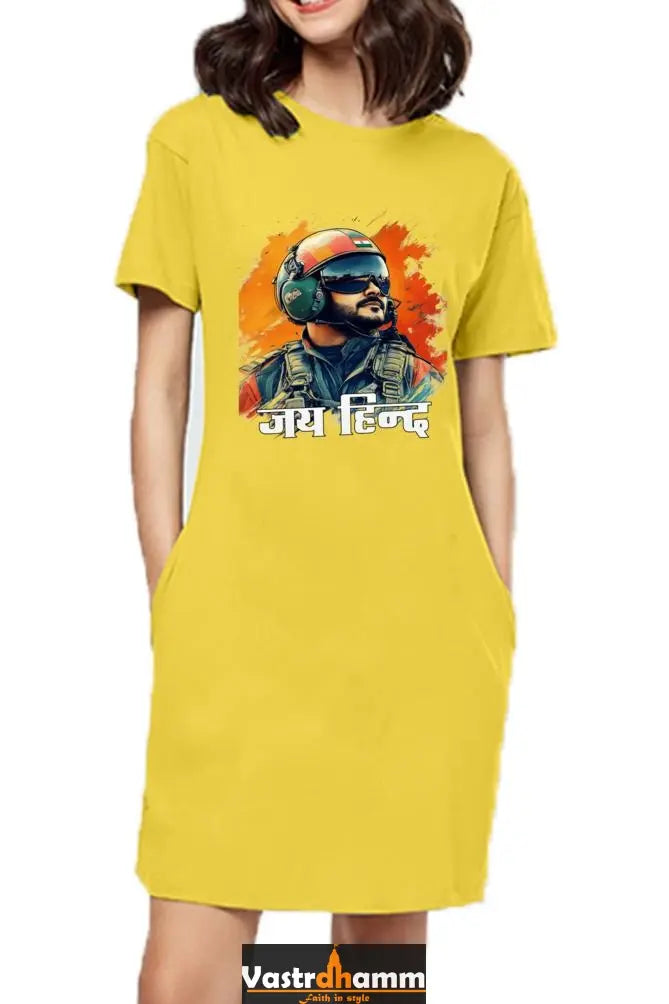 Sky Warriors: Indian Air Force T-Shirts Dress for Women Vastrdhamm