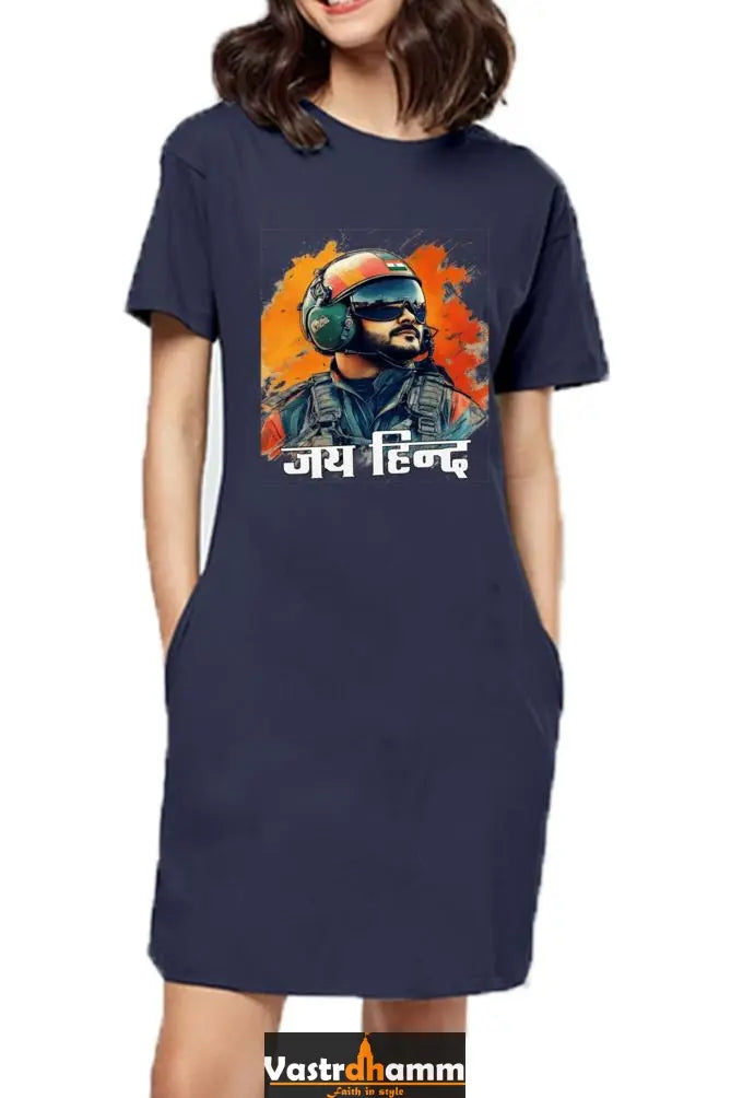 Sky Warriors: Indian Air Force T-Shirts Dress for Women Vastrdhamm