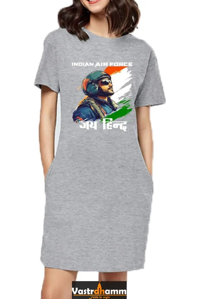 Sky Warriors: Indian Air Force T-Shirts Dress for Women Vastrdhamm