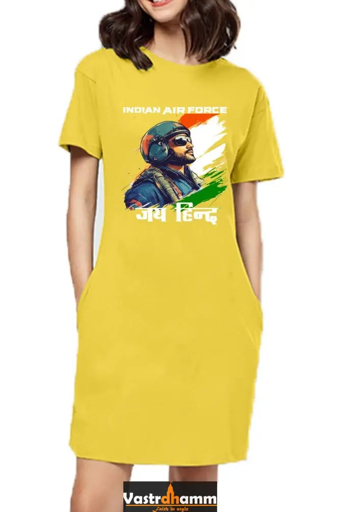 Sky Warriors: Indian Air Force T-Shirts Dress for Women Vastrdhamm