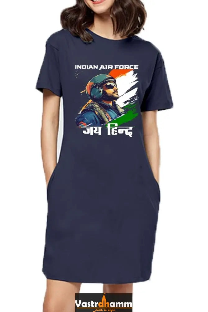 Sky Warriors: Indian Air Force T-Shirts Dress for Women Vastrdhamm